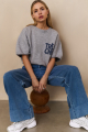 YAYA Short sleeve sweater with artw