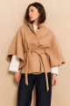 YAYA Soft woven poncho with collar